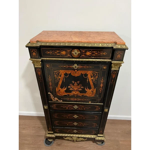 Antique Ebonized Asian Abattant - Image 2