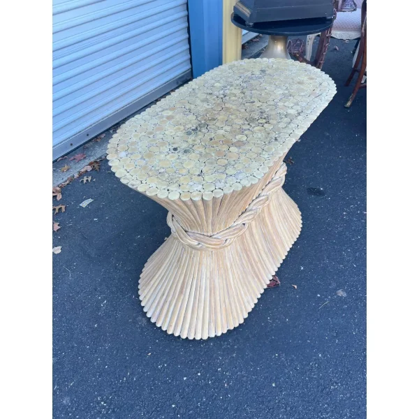 1970s Vintage Bamboo Console Table - Image 3