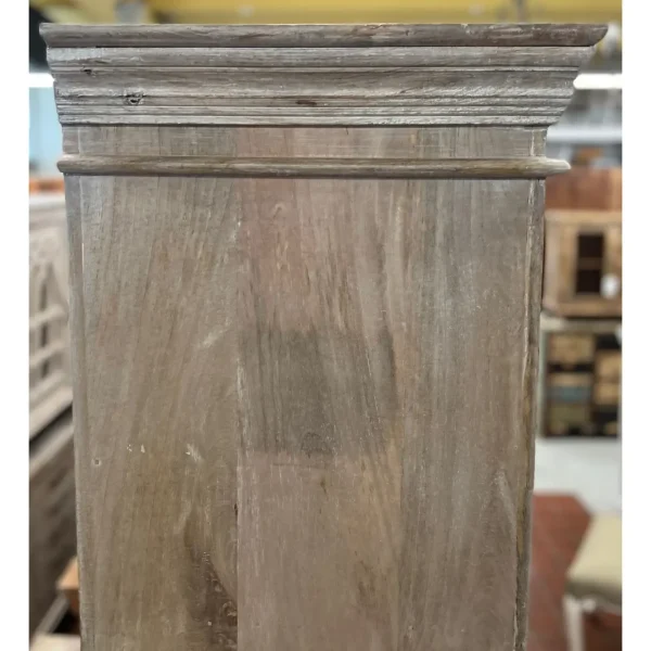 French Country Glass Door Vitrine Driftwood Bookcase - Image 6