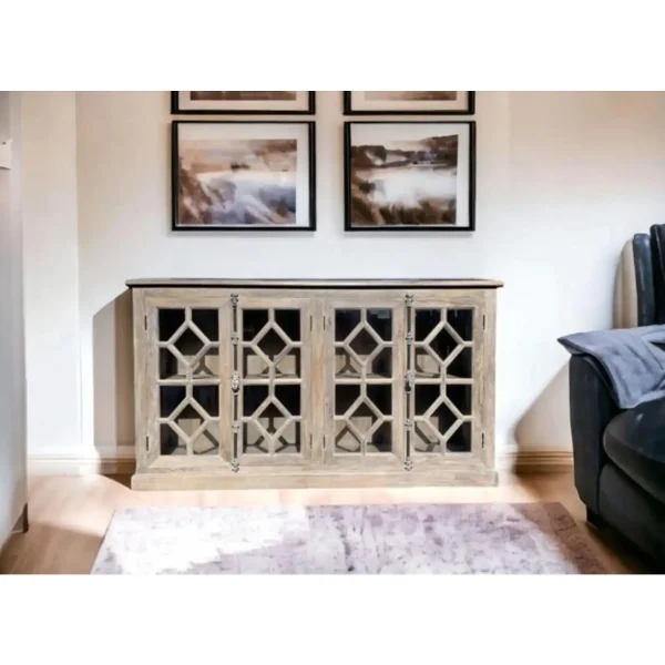 Coastal Driftwood Glass Door Credenza - Image 7