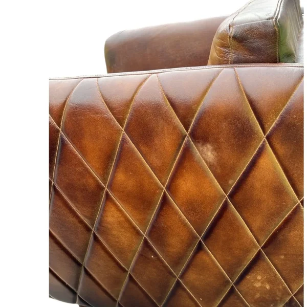1970s Faux Leather Quilted Club Chairs- Set of 2 - Image 7