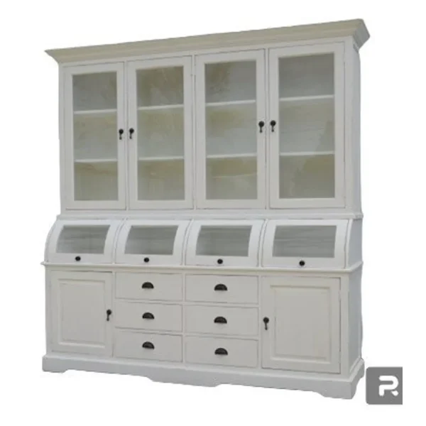 Farmhouse Distressed White Kitchen Pantry - Image 8