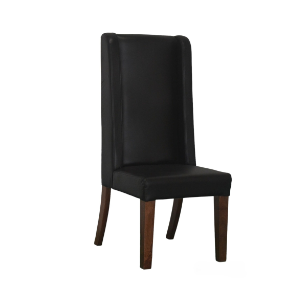Set of 4 Black Leather High Back Dining Chairs - Image 2