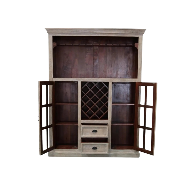Cape Cod Mango Wood Wine Bar Cabinet - Image 3