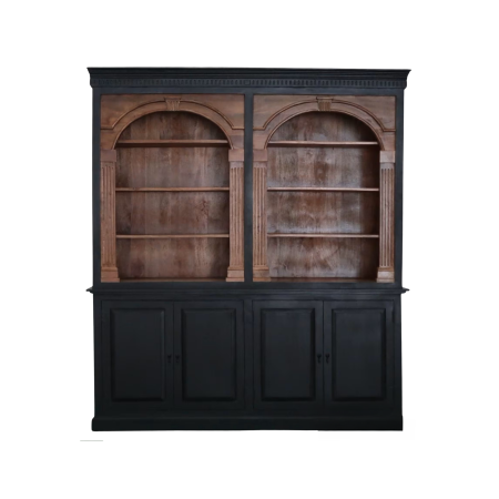 Classic Roman Door Double Arch Library Bookcase