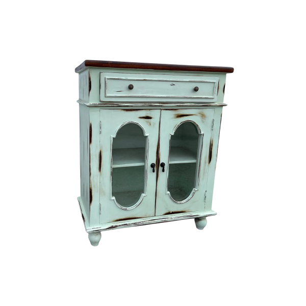 Coastal Boho Glass Door Credenza - Image 2