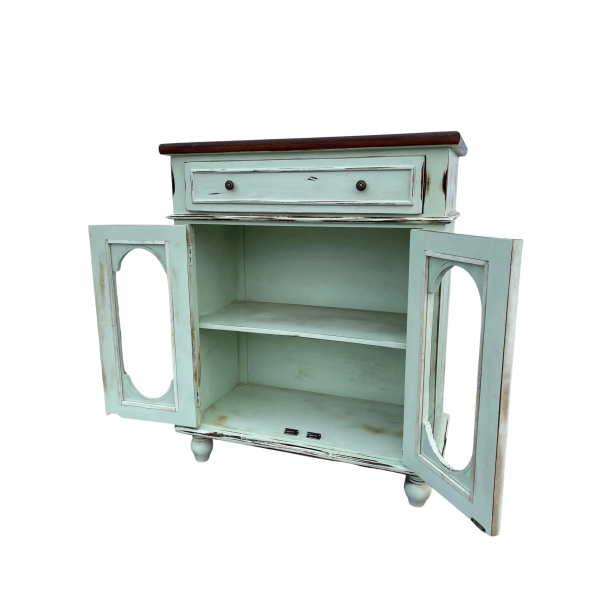 Coastal Boho Glass Door Credenza - Image 4