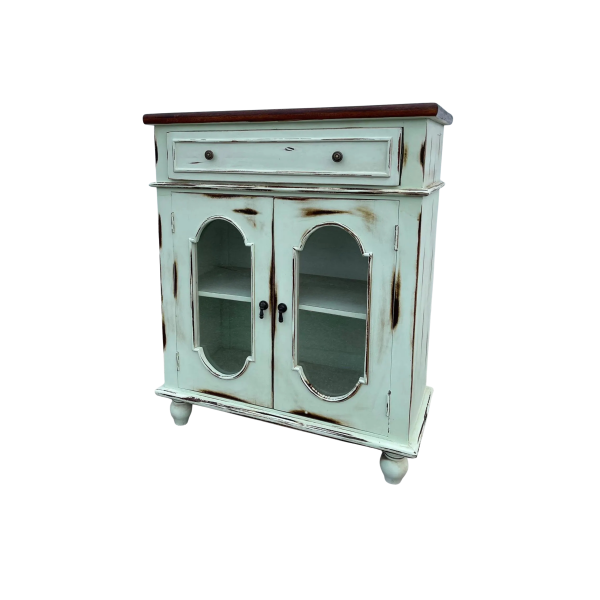 Coastal Boho Glass Door Credenza - Image 5