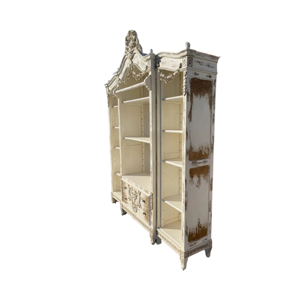 Country French Mahogany Bookcase Hutch - Image 2
