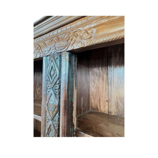 Rustic Solid Wood Repurposed Display Cabinet - Image 6