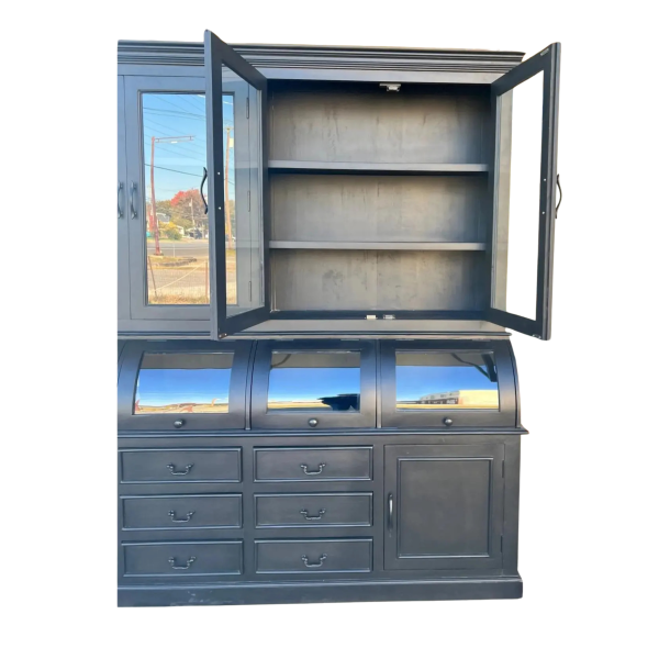 Farmhouse Black Hutch Cabinet - Image 2