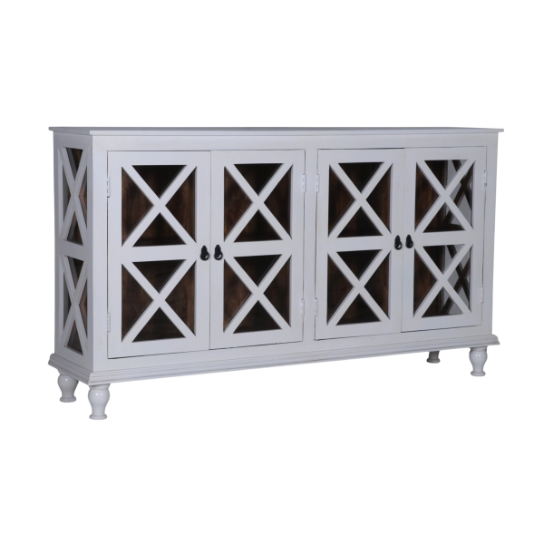 Farmhouse White Media Console Buffet - Image 6
