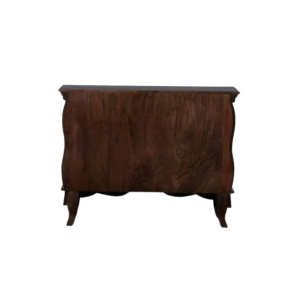 French Bombay Floral Carved 3-Drawer Chest - Image 4