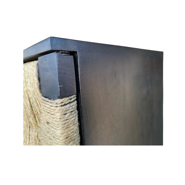 Industrial Boho 3-Door Wicker Metal Storage Cabinet - Image 5