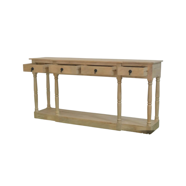 Modern Coastal 4 Drawer Breakfront Console Table - Image 3