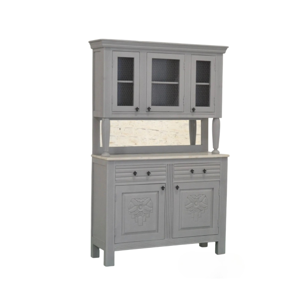 Vintage Gray Mirrored Buffet - Image 3