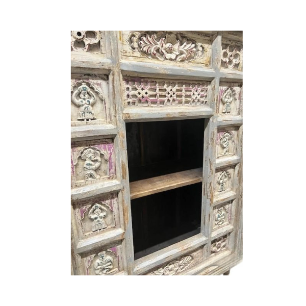 Rustic Carved Cubby Bookcase - Image 2