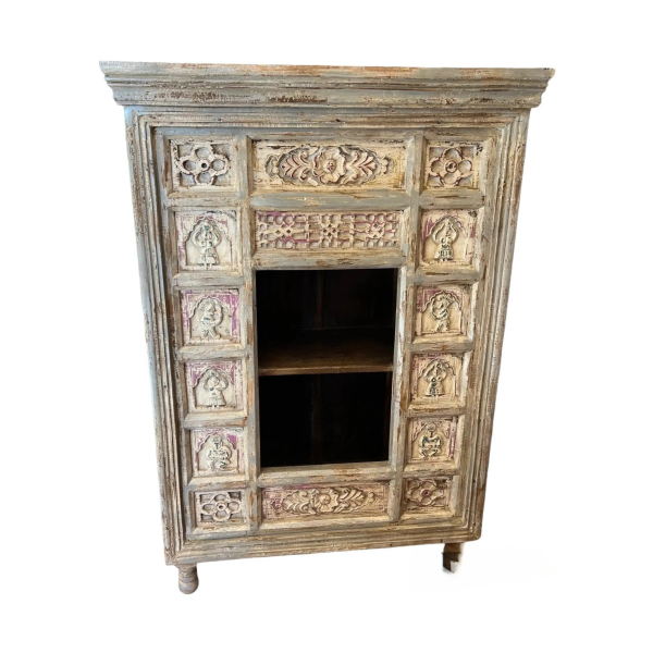 Rustic Carved Cubby Bookcase - Image 3