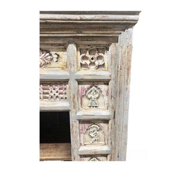 Rustic Carved Cubby Bookcase - Image 4