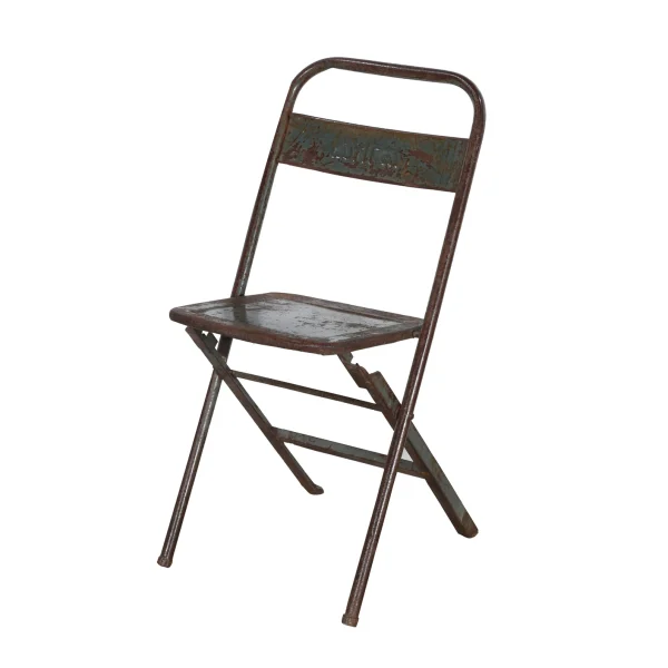 Set of 4 Rustic Folding Metal Dining Chair - Image 4