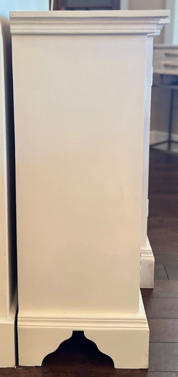 White Coastal Carved Mirror Door Credenza - Image 7