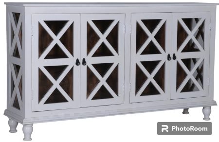 Farmhouse White Media Console Buffet