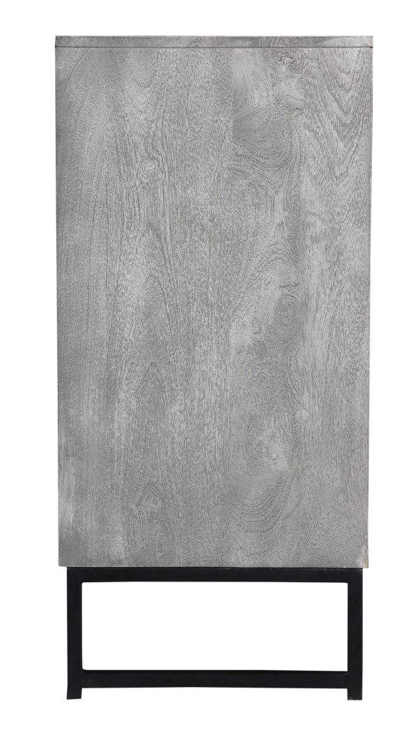 Coastal Gray Chevron Mango Wood Sideboard - Image 5