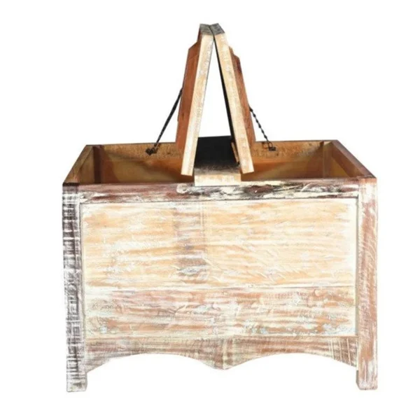 Mango Wood Blanket Storage Chest - Image 5