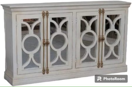 Contemporary White Mirror Door Buffet