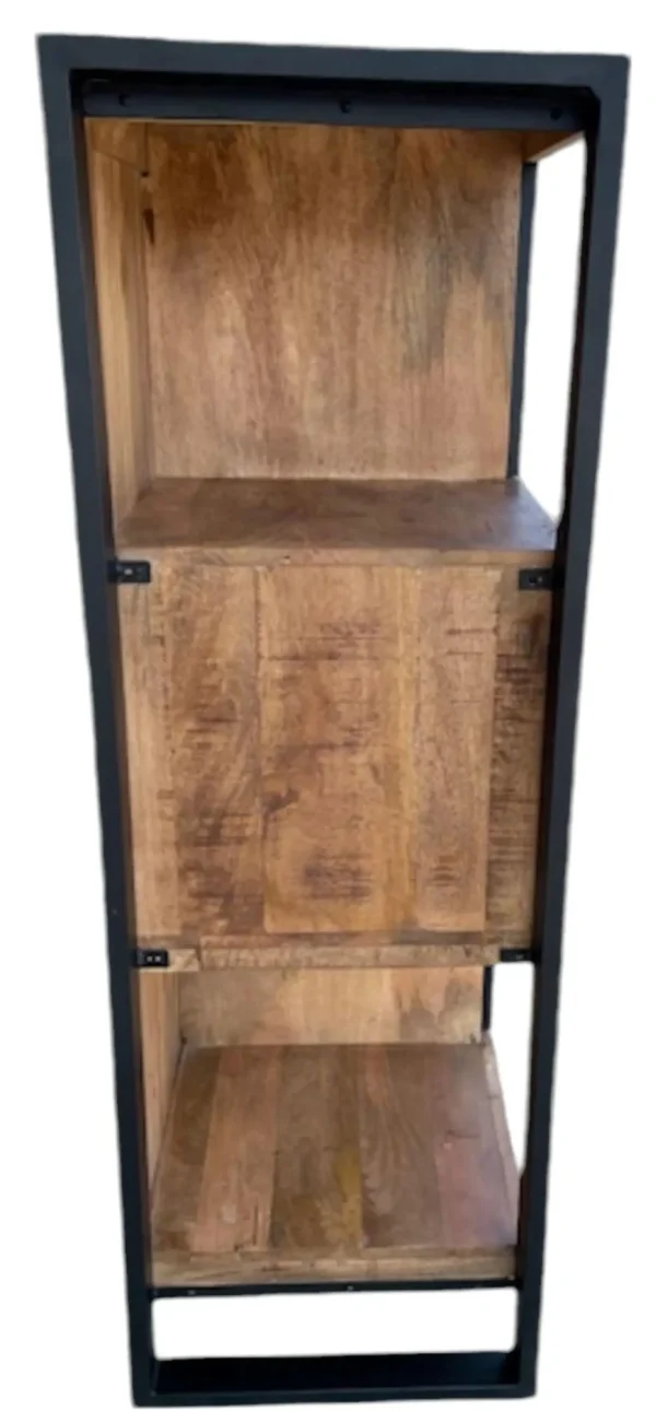 Live Edge Industrial Mango Wood Bookcase - Image 4