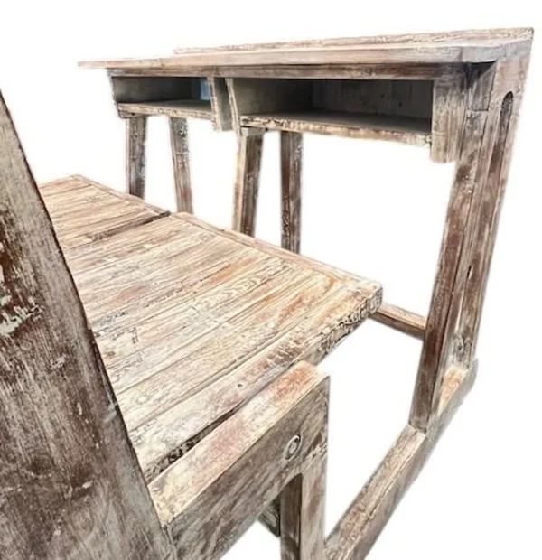 Rustic Reclaimed Timber School Desk - Image 6