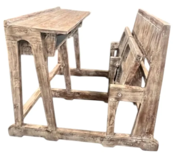Rustic Reclaimed Timber School Desk - Image 3