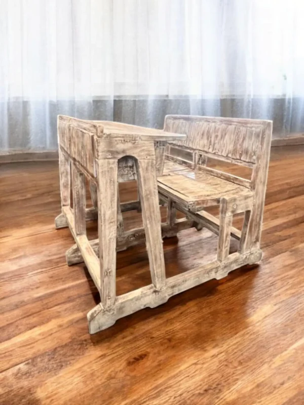 Rustic Reclaimed Timber School Desk - Image 2