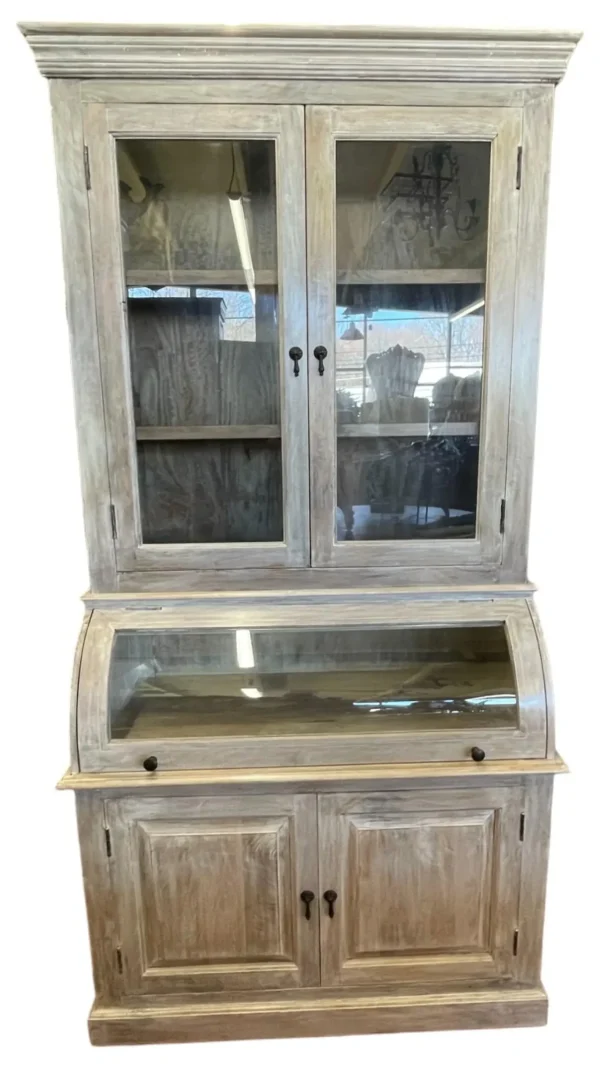 Coastal Cottage Curved Glass Kitchen Cupboard - Image 2