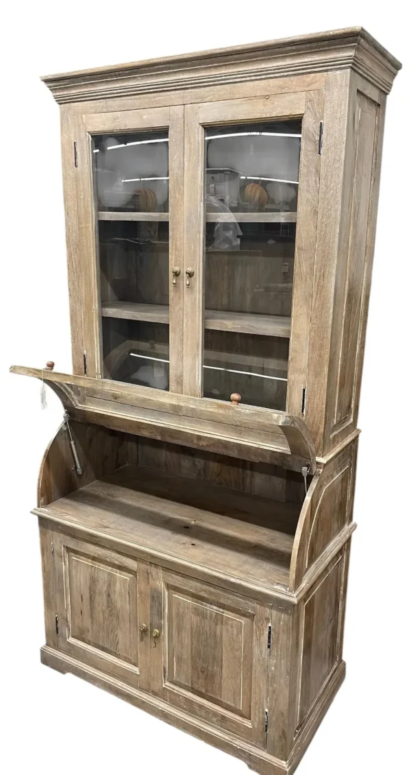 Coastal Cottage Curved Glass Kitchen Cupboard - Image 5