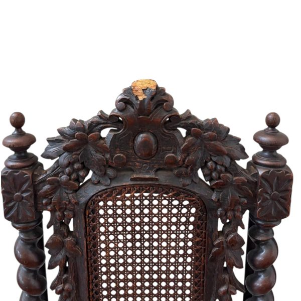 Pair of Antique Barley Twist , Cane and Carved Chairs - Image 4