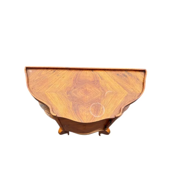 1970s French Inlaid Curved Cabinet - Image 4