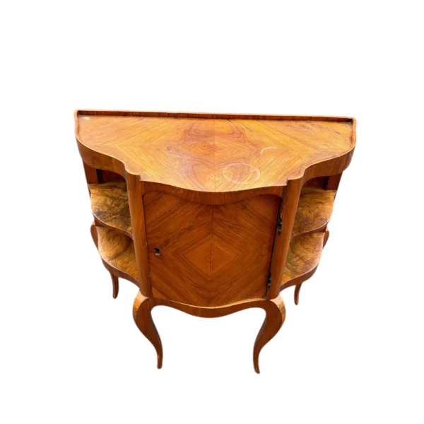 1970s French Inlaid Curved Cabinet - Image 3