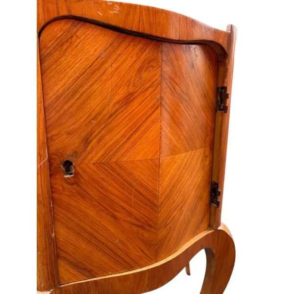 1970s French Inlaid Curved Cabinet - Image 2
