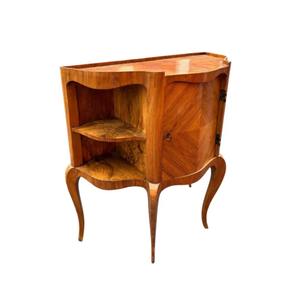1970s French Inlaid Curved Cabinet - Image 5