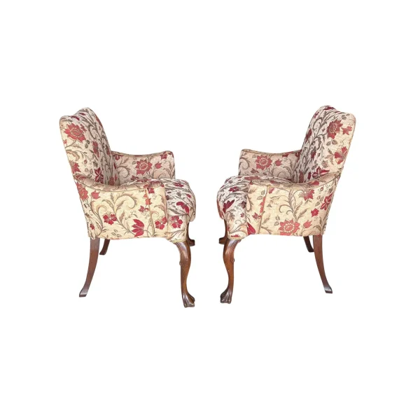 1980s Pair of Upholstered Georgian Arm Chairs - Image 4