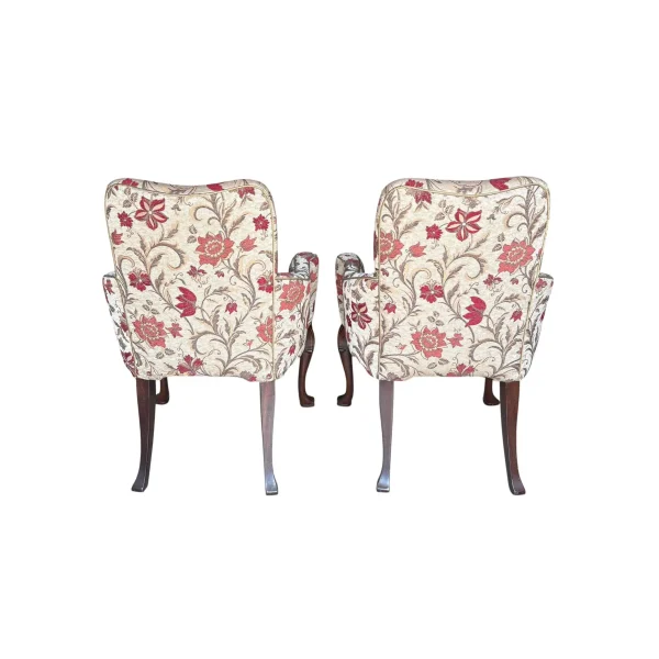 1980s Pair of Upholstered Georgian Arm Chairs - Image 3