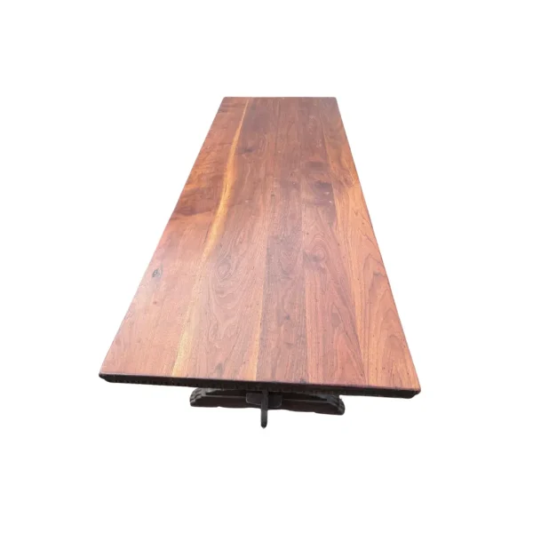 19th Century Antique Solid Wood Trestle Dining Table - Image 8