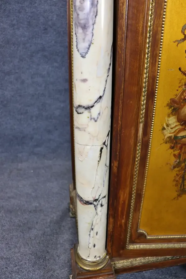 Fantastic French Bronze Mounted Marble Column Marble Top Sideboard - Image 8
