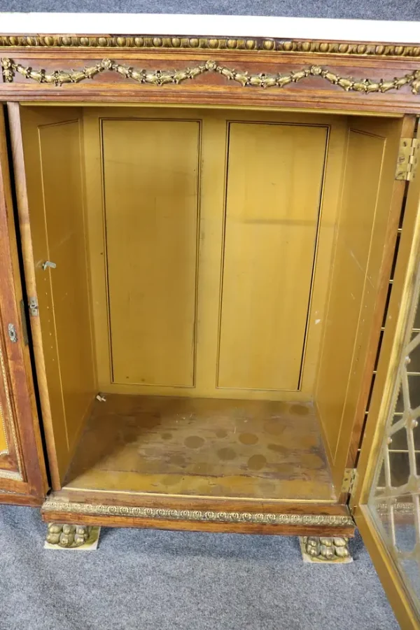 Fantastic French Bronze Mounted Marble Column Marble Top Sideboard - Image 6