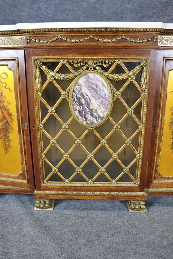 Fantastic French Bronze Mounted Marble Column Marble Top Sideboard - Image 2