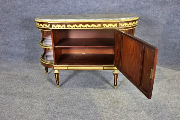 19TH C Louis XVI Style French Marble Top Server with Wedgewood Plaque - Image 3