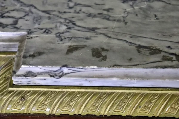 19TH C Louis XVI Style French Marble Top Server with Wedgewood Plaque - Image 10