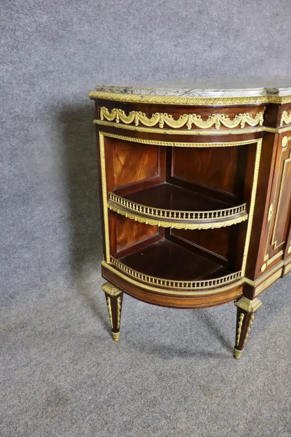 19TH C Louis XVI Style French Marble Top Server with Wedgewood Plaque - Image 5