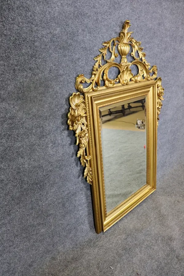 Fantastic Carved Walnut Italian French Louis XV Style Giltwood Mirror - Image 2